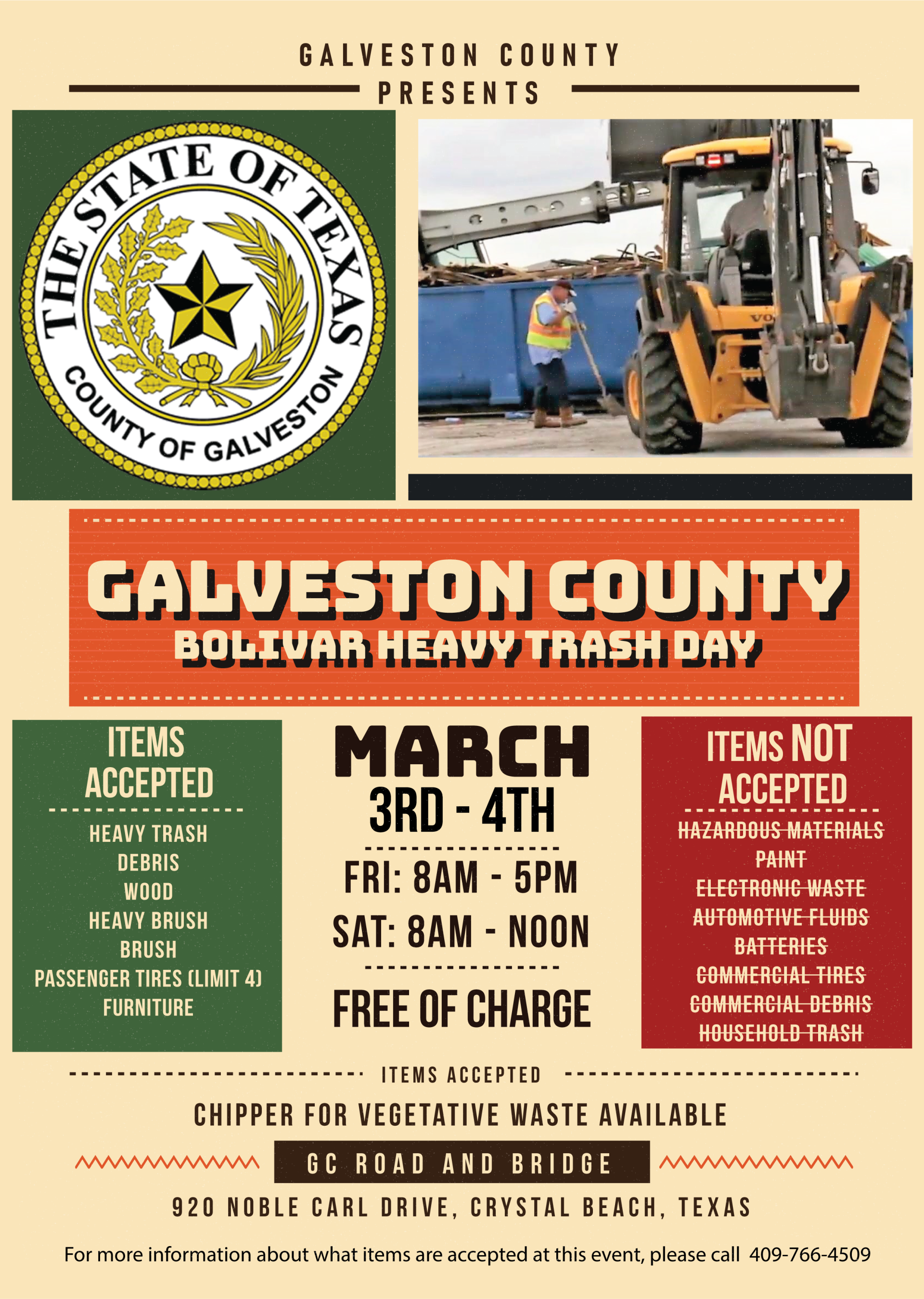 Bolivar Heavy Trash Day Flyer 2023