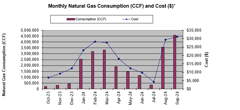 Monthly Gas Consumption and Cost 2024